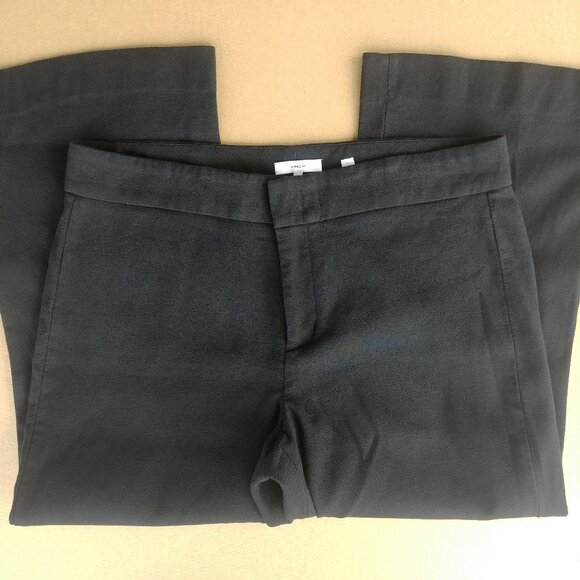 Vince wide leg cropped black cotton pants comfortable trousers sz 16 - Picture 2 of 12